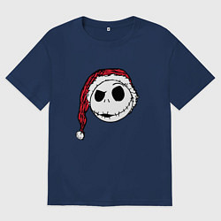 Футболка оверсайз мужская Кошмар перед новым годом 2023, цвет: тёмно-синий