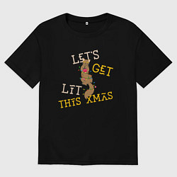 Мужская футболка оверсайз Давайте зажжем на рождество