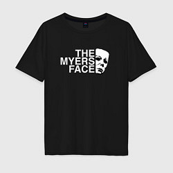 Футболка оверсайз мужская The myers face Майкл Майерс хэллоуин, цвет: черный