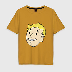 Футболка оверсайз мужская Vault boy head, цвет: горчичный