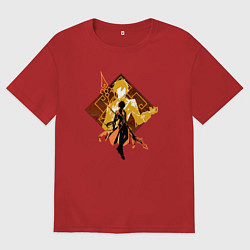 Футболка оверсайз мужская Силуэт Чжун Ли, цвет: красный