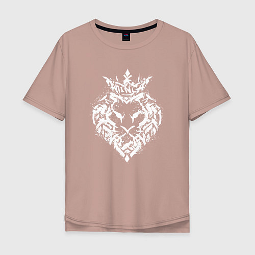 Мужская футболка оверсайз Король улиц / Пыльно-розовый – фото 1