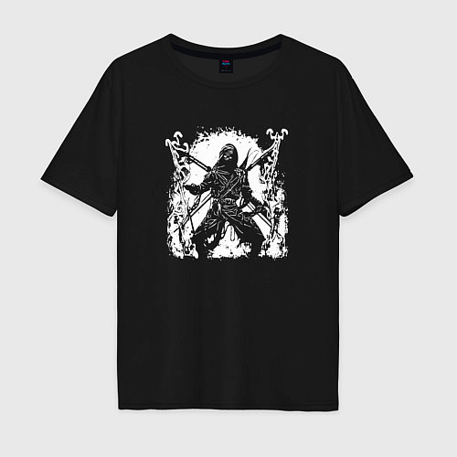 Мужская футболка оверсайз Ninja of darkness / Черный – фото 1