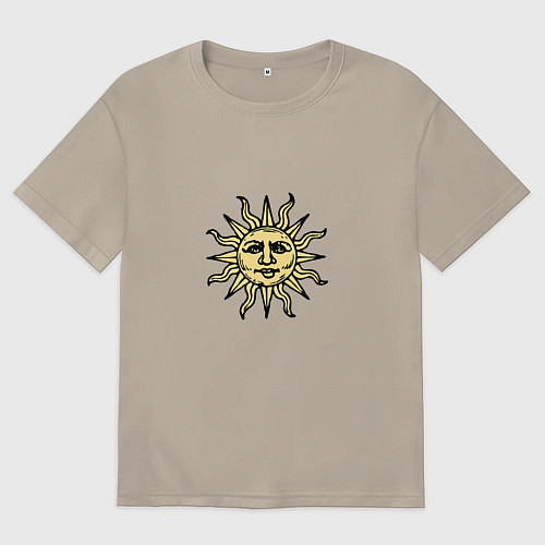 Мужская футболка оверсайз Dark Souls - воины солнца / Миндальный – фото 1