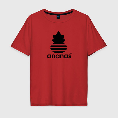 Мужская футболка оверсайз Ananas - Adidas / Красный – фото 1