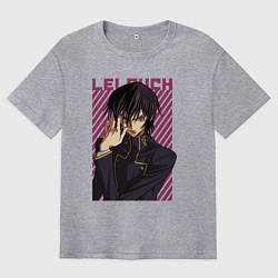 Футболка оверсайз мужская Лелуш Черный принц, цвет: меланж