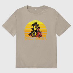 Футболка оверсайз мужская Токсичное лето, цвет: миндальный