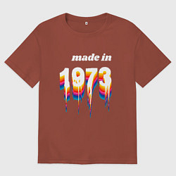 Мужская футболка оверсайз Made in 1973 liquid art