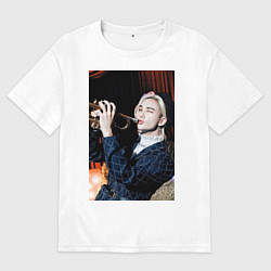 Футболка оверсайз мужская Hyunjin Circus, цвет: белый