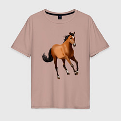 Мужская футболка оверсайз Мустанг лошадь