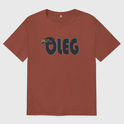 Футболка оверсайз мужская Олег орел, цвет: кирпичный