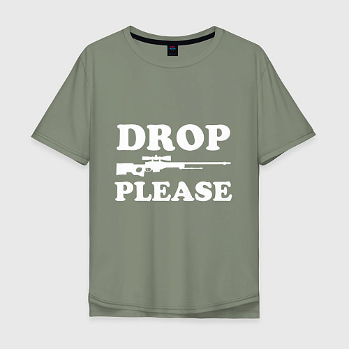 Мужская футболка оверсайз Drop AWP Please / Авокадо – фото 1
