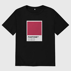 Футболка оверсайз мужская Pantone Viva Mangenta - Цвет года, цвет: черный