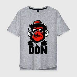 Мужская футболка оверсайз Обезьяна мафиози с сигаретой