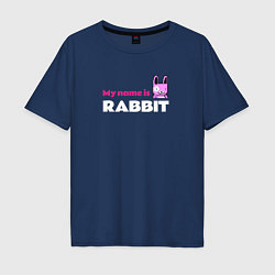Мужская футболка оверсайз My name is Rabbit