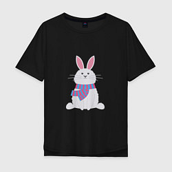Футболка оверсайз мужская Серый кролик, цвет: черный