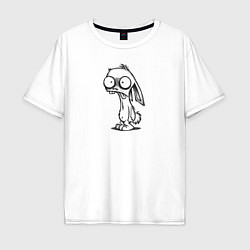 Мужская футболка оверсайз Кролик нарисованный
