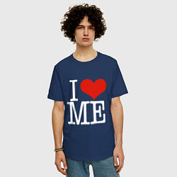 Футболка оверсайз мужская I love me, цвет: тёмно-синий — фото 2