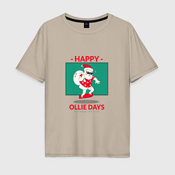 Мужская футболка оверсайз Happy ollie days and happy new tricks
