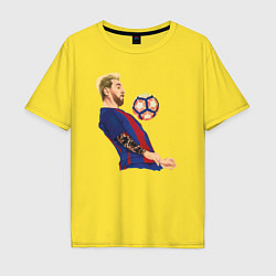 Футболка оверсайз мужская Messi Barcelona, цвет: желтый