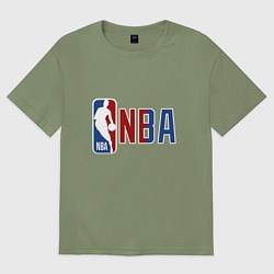 Футболка оверсайз мужская NBA - big logo, цвет: авокадо