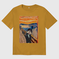 Мужская футболка оверсайз Крик бездомный Бог