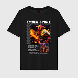 Футболка оверсайз мужская Ember Spirit Dota2, цвет: черный