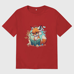 Мужская футболка оверсайз Умный лисёнок