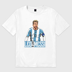 Футболка оверсайз мужская Messi la pulga, цвет: белый