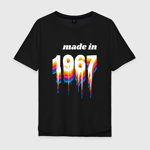 Мужская футболка оверсайз Made in 1967 liquid art / Черный – фото 1