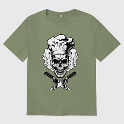 Мужская футболка оверсайз The cooks skull