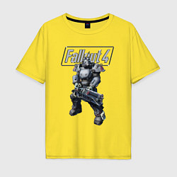 Футболка оверсайз мужская Fallout 4 - Ultracite Power Armor, цвет: желтый