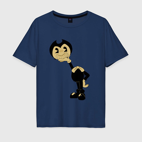 Мужская футболка оверсайз Бенди - фокус / Тёмно-синий – фото 1
