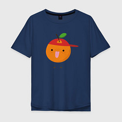 Футболка оверсайз мужская Крутой персик, цвет: тёмно-синий