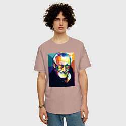 Футболка оверсайз мужская Стэн, цвет: пыльно-розовый — фото 2