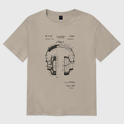 Мужская футболка оверсайз Патент на наушники