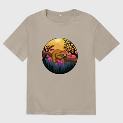 Мужская футболка оверсайз Ленивый ленивец