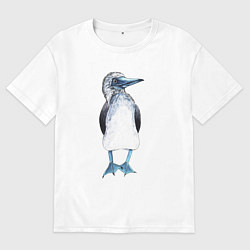 Футболка оверсайз мужская Смешная птица, цвет: белый