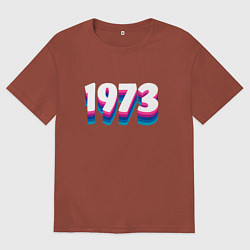 Футболка оверсайз мужская Made in 1973 vintage art, цвет: кирпичный