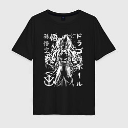 Футболка оверсайз мужская Сон Гоку Dragon Ball, цвет: черный
