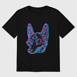 Футболка оверсайз мужская Space Coyote, цвет: черный