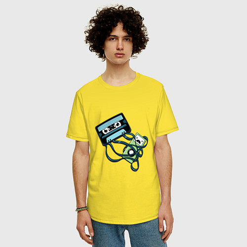 Мужская футболка оверсайз Audiotape / Желтый – фото 3