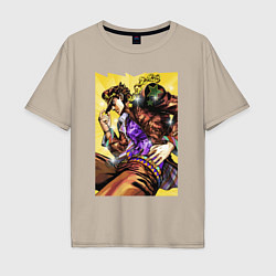 Футболка оверсайз мужская Джотаро Куджо - JoJo Bizarre Adventure, цвет: миндальный