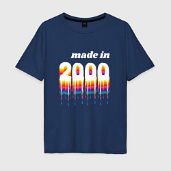 Футболка оверсайз мужская Made in 2000 liquid art, цвет: тёмно-синий