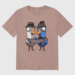 Мужская футболка оверсайз Гуси Детективы - Goose Goose Duck