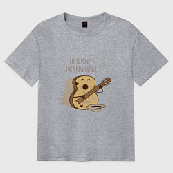 Мужская футболка оверсайз Нужна новая гитара