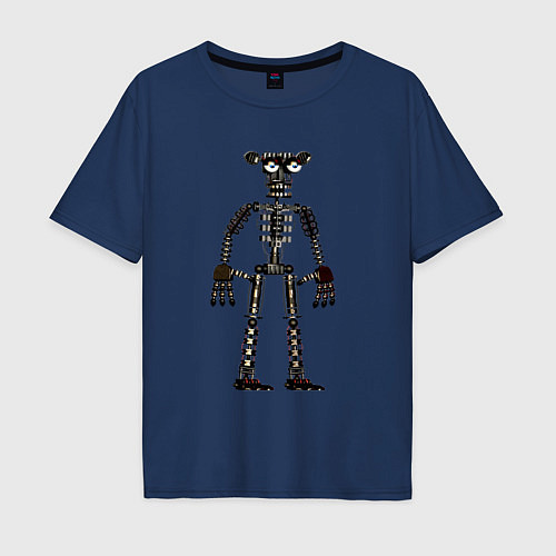 Мужская футболка оверсайз Эндоскелет / Тёмно-синий – фото 1