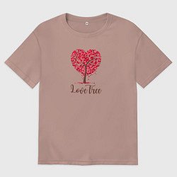 Футболка оверсайз мужская Love tree hard, цвет: пыльно-розовый