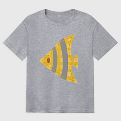 Футболка оверсайз мужская Тропическая рыбка, цвет: меланж