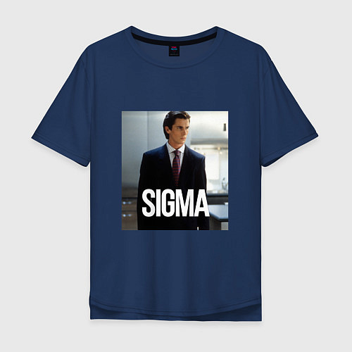 Мужская футболка оверсайз Sigma - Bateman / Тёмно-синий – фото 1